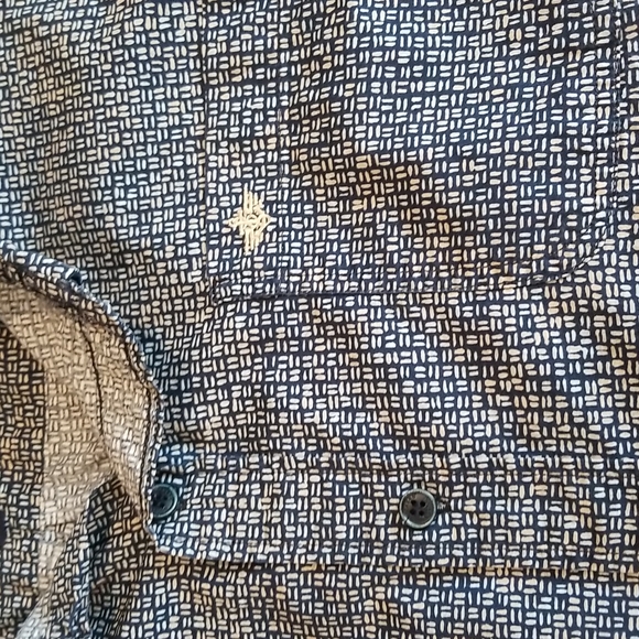 DOCKERS Blue & Beige Long Sleeve Casual Button-up Shirt XL Slim Fit - Picture 4 of 13